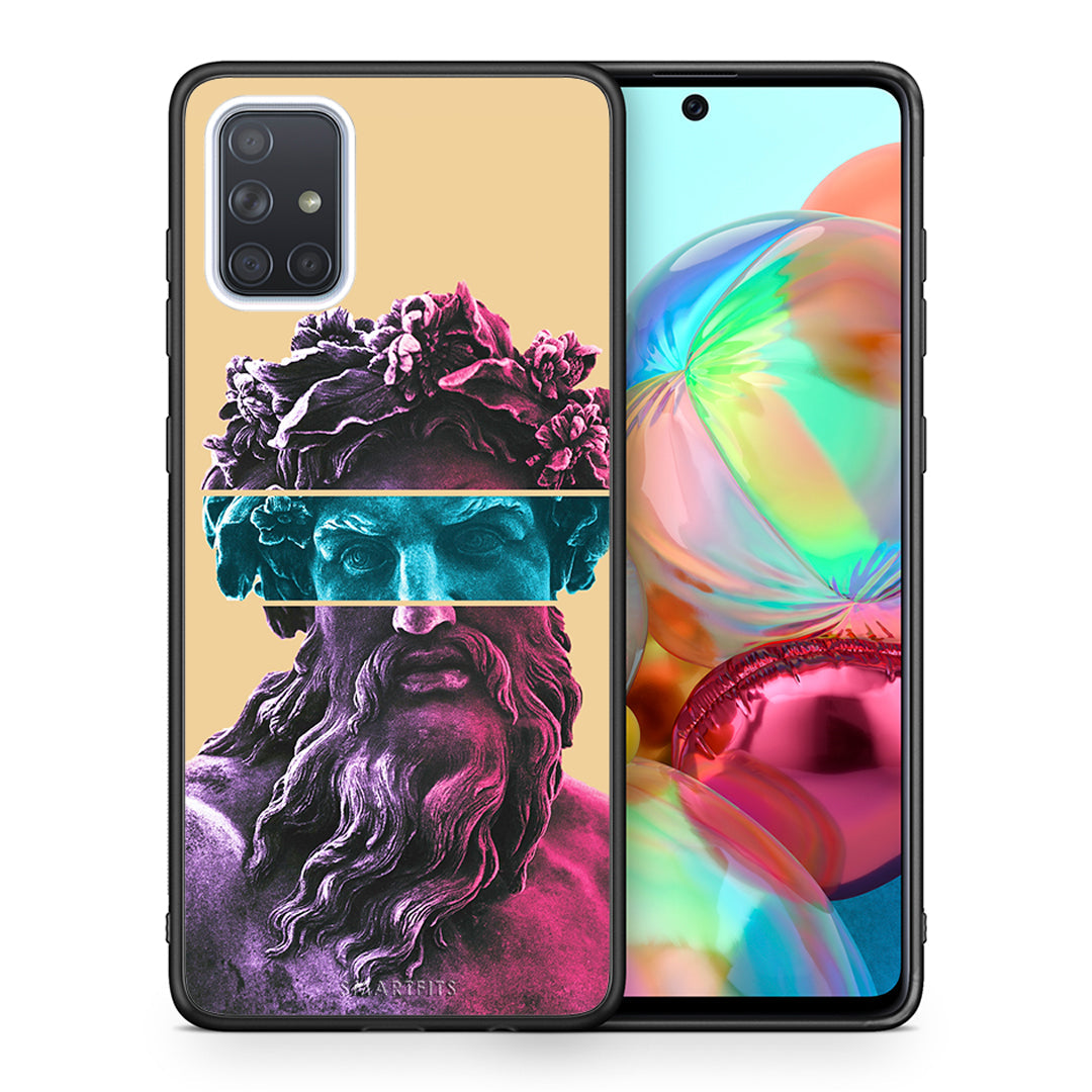 Θήκη Αγίου Βαλεντίνου Samsung A71 Zeus Art από τη Smartfits με σχέδιο στο πίσω μέρος και μαύρο περίβλημα | Samsung A71 Zeus Art case with colorful back and black bezels