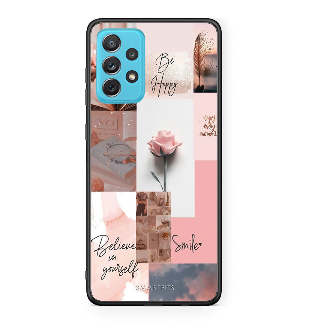 Samsung A72 Aesthetic Collage θήκη από τη Smartfits με σχέδιο στο πίσω μέρος και μαύρο περίβλημα | Smartphone case with colorful back and black bezels by Smartfits