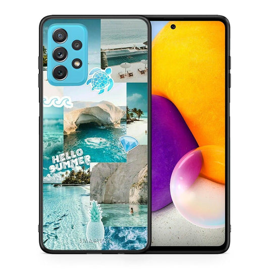 Θήκη Samsung A72 Aesthetic Summer από τη Smartfits με σχέδιο στο πίσω μέρος και μαύρο περίβλημα | Samsung A72 Aesthetic Summer case with colorful back and black bezels