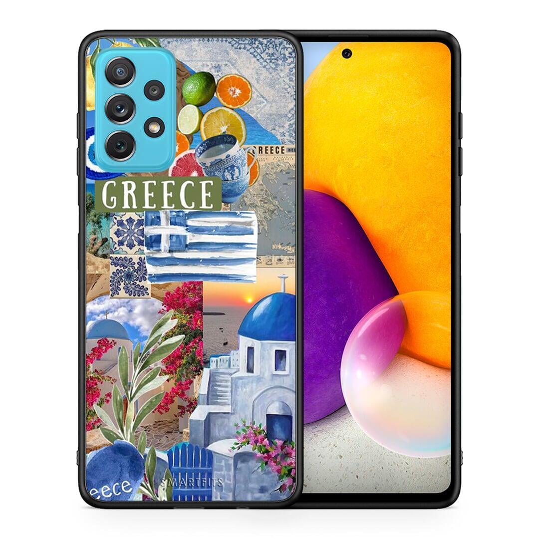 Θήκη Samsung A72 All Greek από τη Smartfits με σχέδιο στο πίσω μέρος και μαύρο περίβλημα | Samsung A72 All Greek case with colorful back and black bezels