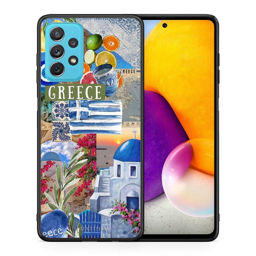 Θήκη Samsung A72 All Greek από τη Smartfits με σχέδιο στο πίσω μέρος και μαύρο περίβλημα | Samsung A72 All Greek case with colorful back and black bezels