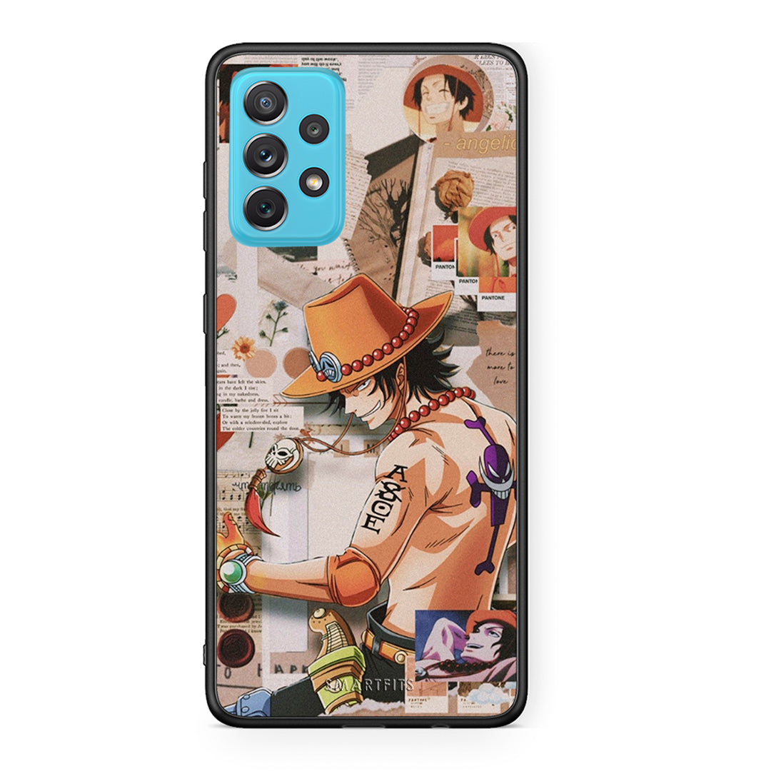 Samsung A72 Anime Collage θήκη από τη Smartfits με σχέδιο στο πίσω μέρος και μαύρο περίβλημα | Smartphone case with colorful back and black bezels by Smartfits