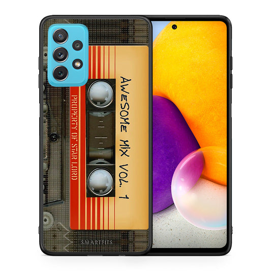 Θήκη Samsung A72 Awesome Mix από τη Smartfits με σχέδιο στο πίσω μέρος και μαύρο περίβλημα | Samsung A72 Awesome Mix case with colorful back and black bezels