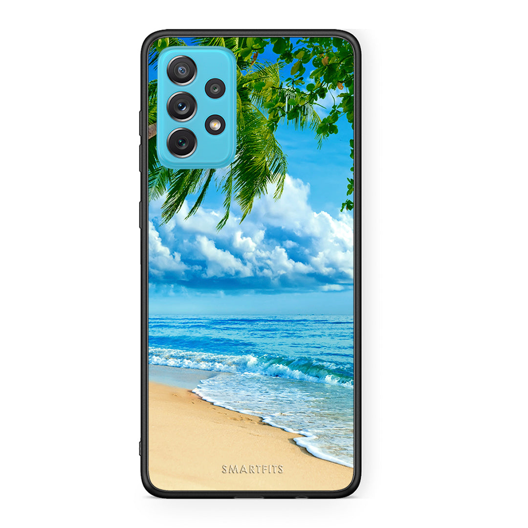 Samsung A72 Beautiful Beach θήκη από τη Smartfits με σχέδιο στο πίσω μέρος και μαύρο περίβλημα | Smartphone case with colorful back and black bezels by Smartfits