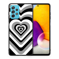 Thumbnail for Θήκη Samsung A72 Black Hearts από τη Smartfits με σχέδιο στο πίσω μέρος και μαύρο περίβλημα | Samsung A72 Black Hearts case with colorful back and black bezels