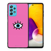 Thumbnail for Θήκη Samsung A72 Blue Eye Pink από τη Smartfits με σχέδιο στο πίσω μέρος και μαύρο περίβλημα | Samsung A72 Blue Eye Pink case with colorful back and black bezels