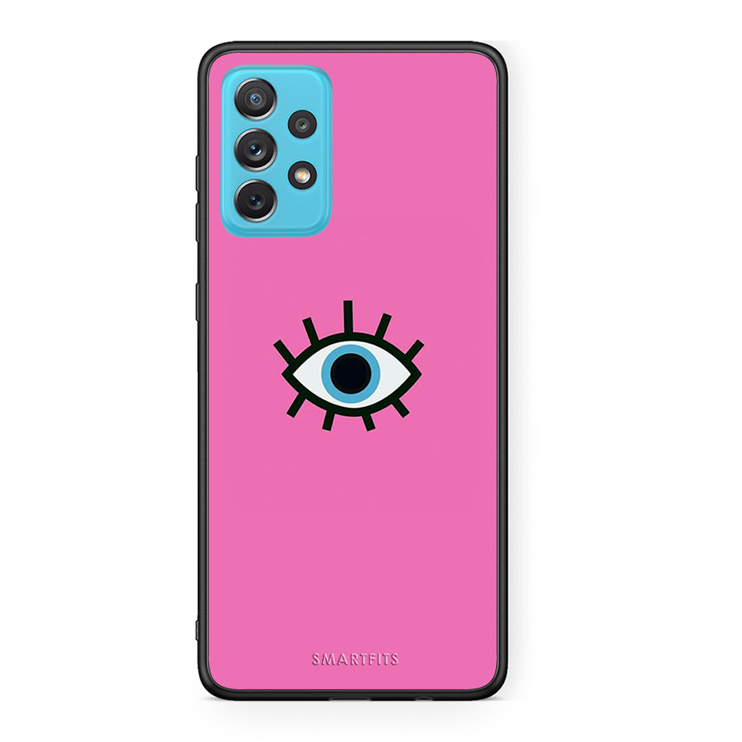 Samsung A72 Blue Eye Pink θήκη από τη Smartfits με σχέδιο στο πίσω μέρος και μαύρο περίβλημα | Smartphone case with colorful back and black bezels by Smartfits