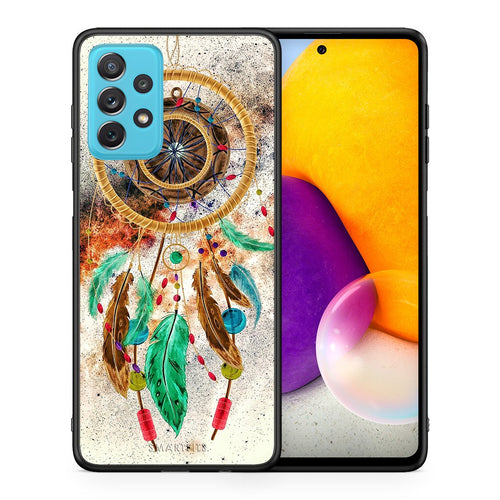 Θήκη Samsung A72 DreamCatcher Boho από τη Smartfits με σχέδιο στο πίσω μέρος και μαύρο περίβλημα | Samsung A72 DreamCatcher Boho case with colorful back and black bezels