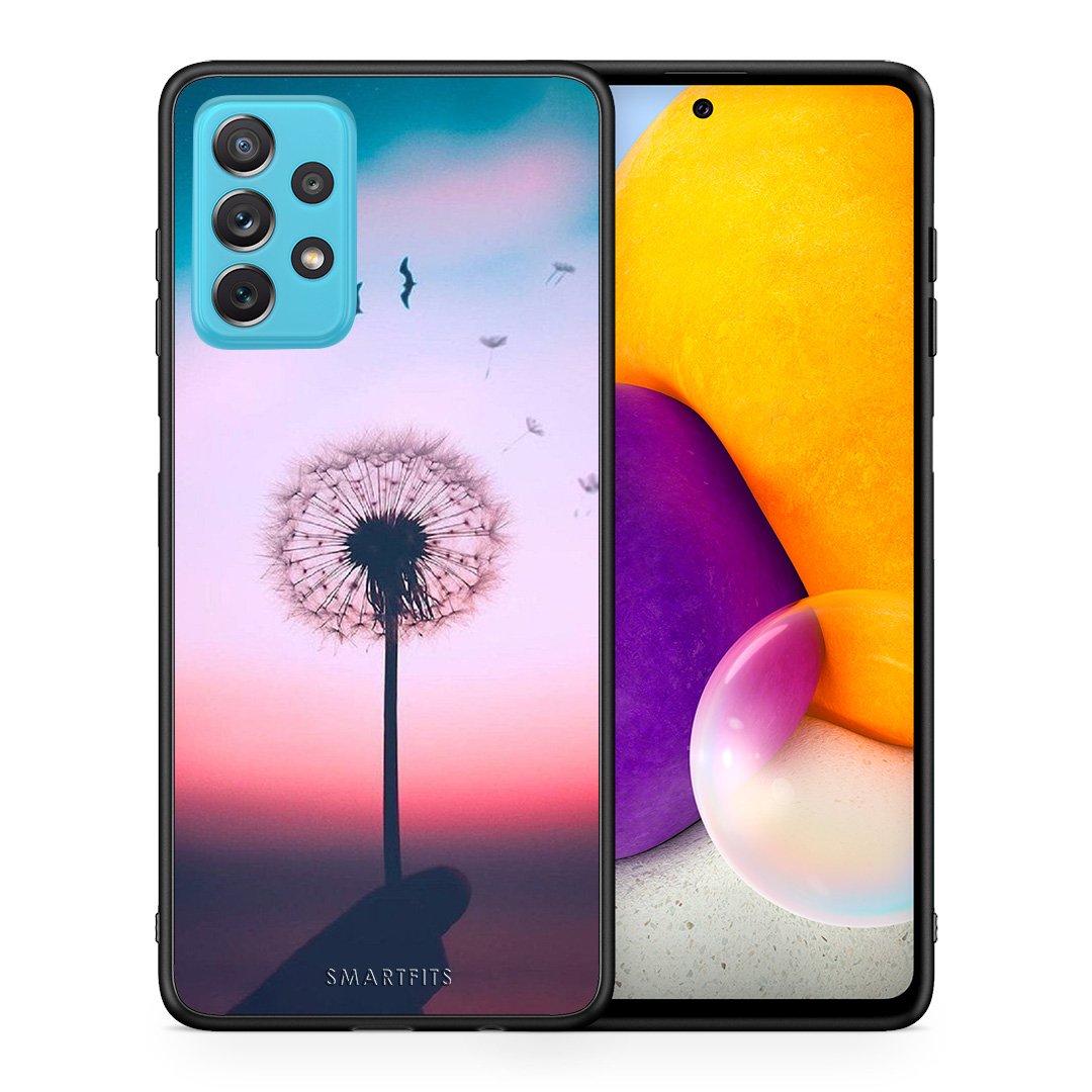 Θήκη Samsung A72 Wish Boho από τη Smartfits με σχέδιο στο πίσω μέρος και μαύρο περίβλημα | Samsung A72 Wish Boho case with colorful back and black bezels