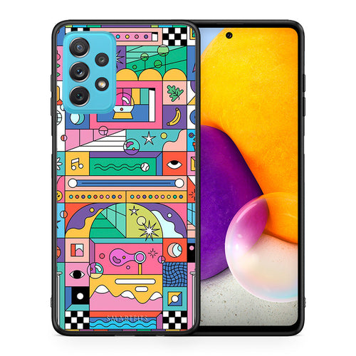 Θήκη Samsung A72 Bubbles Soap από τη Smartfits με σχέδιο στο πίσω μέρος και μαύρο περίβλημα | Samsung A72 Bubbles Soap case with colorful back and black bezels