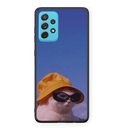Samsung A72 Cat Diva θήκη από τη Smartfits με σχέδιο στο πίσω μέρος και μαύρο περίβλημα | Smartphone case with colorful back and black bezels by Smartfits