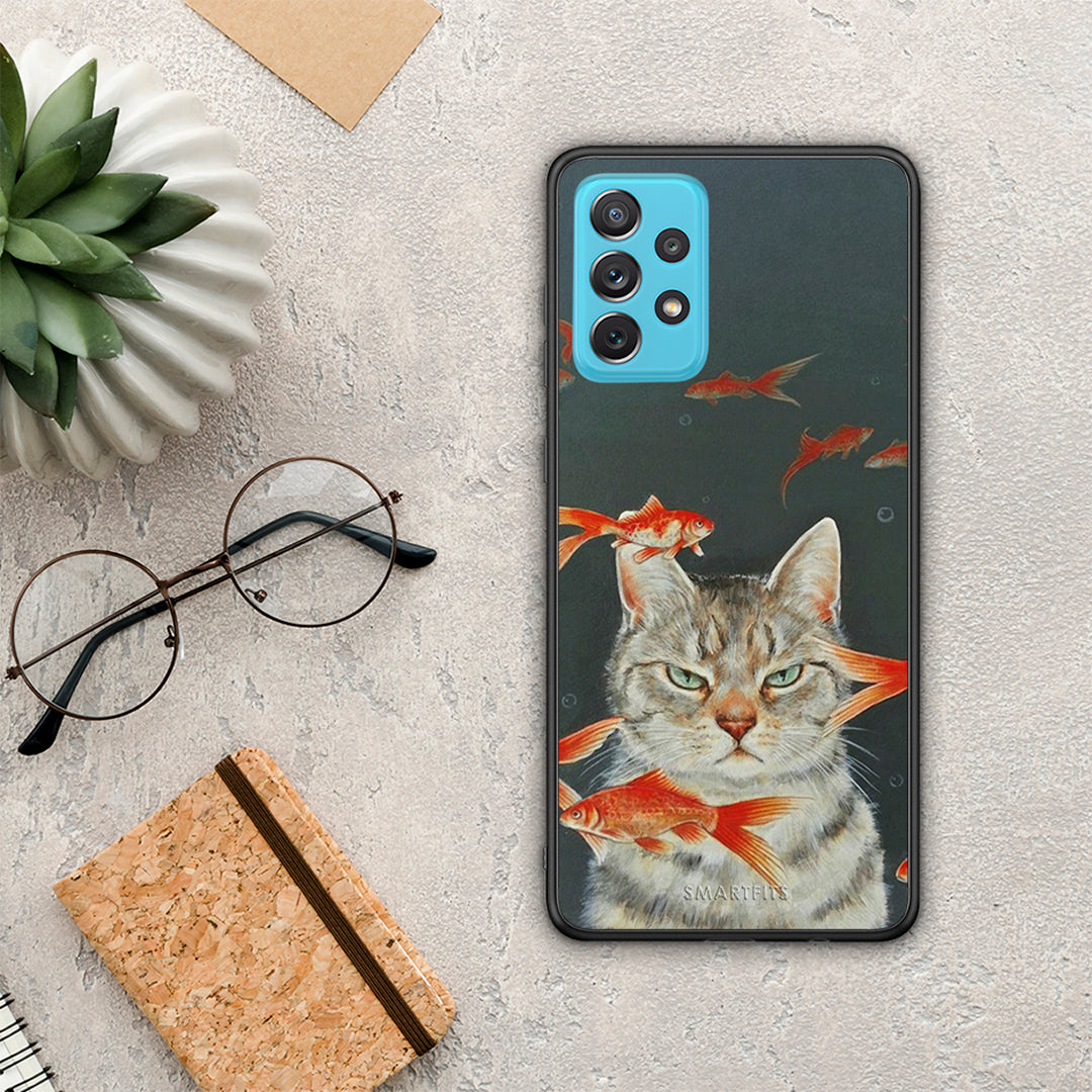Cat Goldfish - Samsung Galaxy A72 θήκη