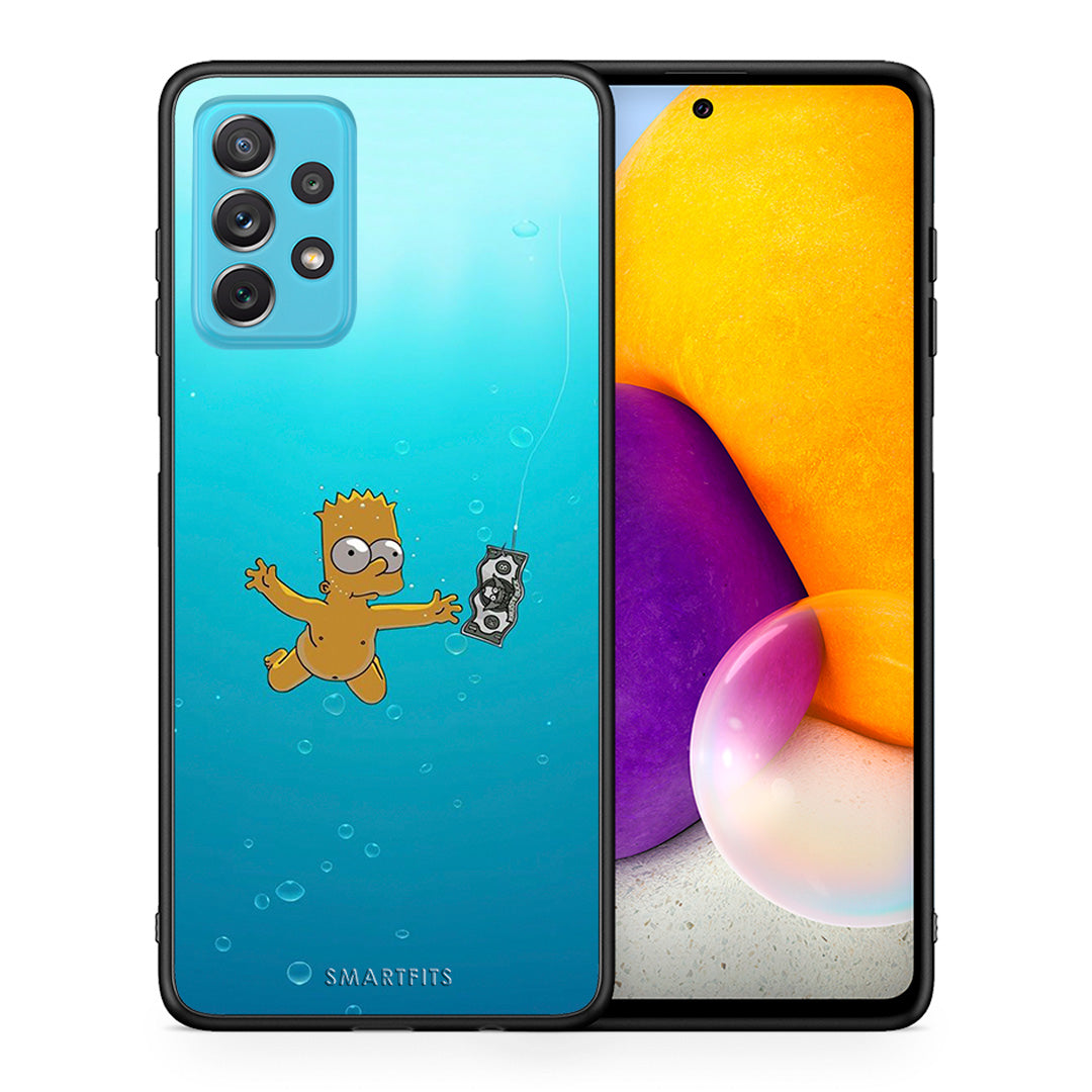 Θήκη Samsung A72 Chasing Money από τη Smartfits με σχέδιο στο πίσω μέρος και μαύρο περίβλημα | Samsung A72 Chasing Money case with colorful back and black bezels