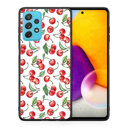 Θήκη Samsung A72 Cherry Summer από τη Smartfits με σχέδιο στο πίσω μέρος και μαύρο περίβλημα | Samsung A72 Cherry Summer case with colorful back and black bezels