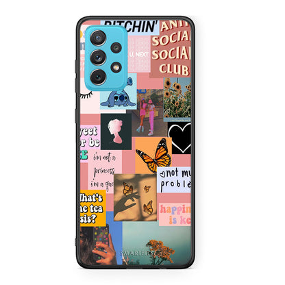 Samsung A72 Collage Bitchin Θήκη Αγίου Βαλεντίνου από τη Smartfits με σχέδιο στο πίσω μέρος και μαύρο περίβλημα | Smartphone case with colorful back and black bezels by Smartfits