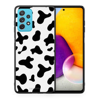 Thumbnail for Θήκη Samsung A72 Cow Print από τη Smartfits με σχέδιο στο πίσω μέρος και μαύρο περίβλημα | Samsung A72 Cow Print case with colorful back and black bezels