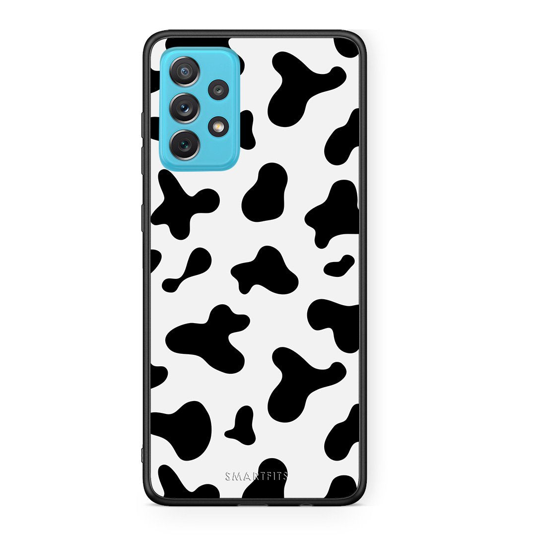 Samsung A72 Cow Print θήκη από τη Smartfits με σχέδιο στο πίσω μέρος και μαύρο περίβλημα | Smartphone case with colorful back and black bezels by Smartfits