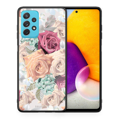Θήκη Samsung A72 Bouquet Floral από τη Smartfits με σχέδιο στο πίσω μέρος και μαύρο περίβλημα | Samsung A72 Bouquet Floral case with colorful back and black bezels