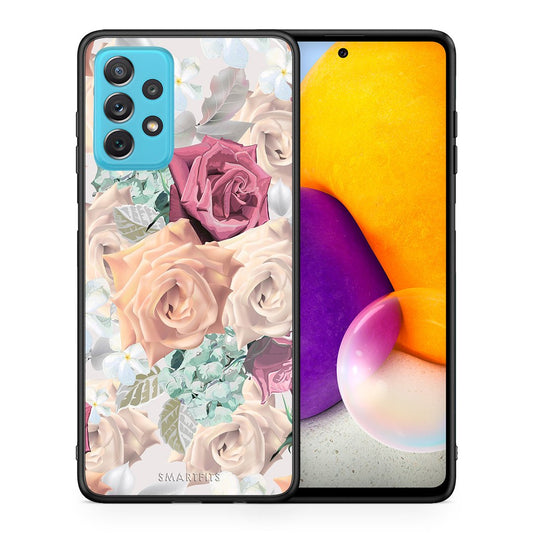 Θήκη Samsung A72 Bouquet Floral από τη Smartfits με σχέδιο στο πίσω μέρος και μαύρο περίβλημα | Samsung A72 Bouquet Floral case with colorful back and black bezels