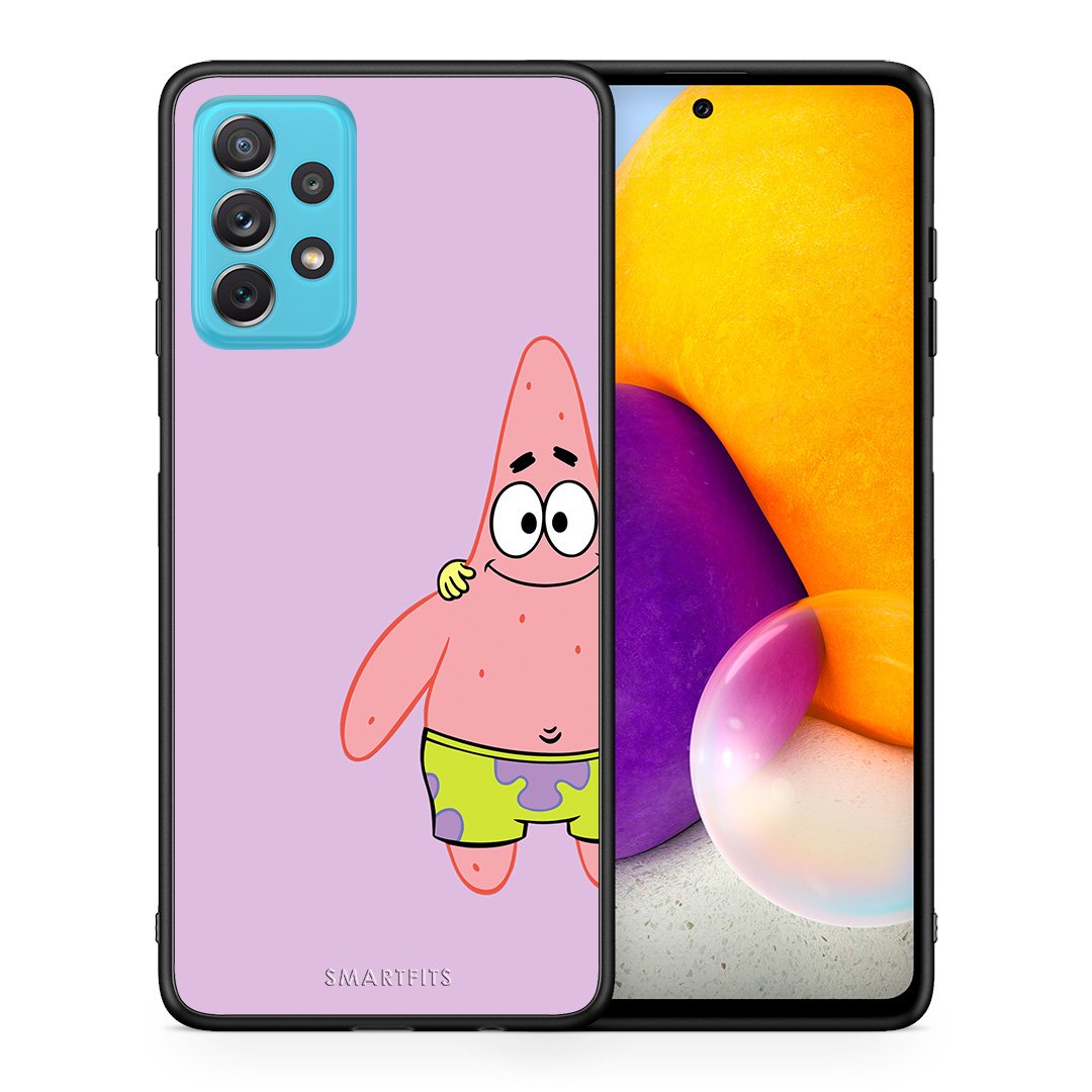 Θήκη Samsung A72  Friends Patrick από τη Smartfits με σχέδιο στο πίσω μέρος και μαύρο περίβλημα | Samsung A72  Friends Patrick case with colorful back and black bezels