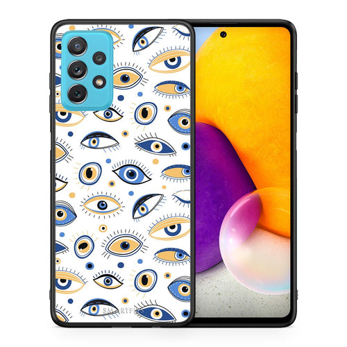 Θήκη Samsung A72 Ftou Ftou από τη Smartfits με σχέδιο στο πίσω μέρος και μαύρο περίβλημα | Samsung A72 Ftou Ftou case with colorful back and black bezels