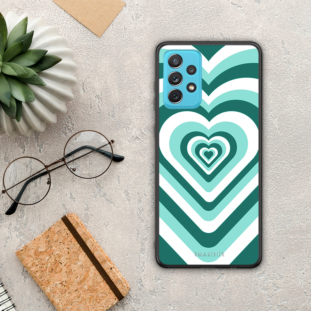 Green Hearts - Samsung Galaxy A72 θήκη