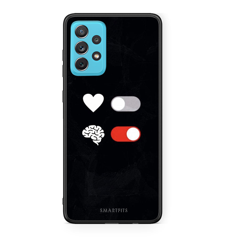 Samsung A72 Heart Vs Brain Θήκη Αγίου Βαλεντίνου από τη Smartfits με σχέδιο στο πίσω μέρος και μαύρο περίβλημα | Smartphone case with colorful back and black bezels by Smartfits