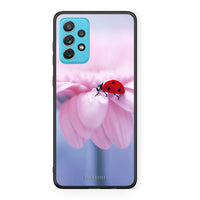 Thumbnail for Samsung A72 Ladybug Flower θήκη από τη Smartfits με σχέδιο στο πίσω μέρος και μαύρο περίβλημα | Smartphone case with colorful back and black bezels by Smartfits