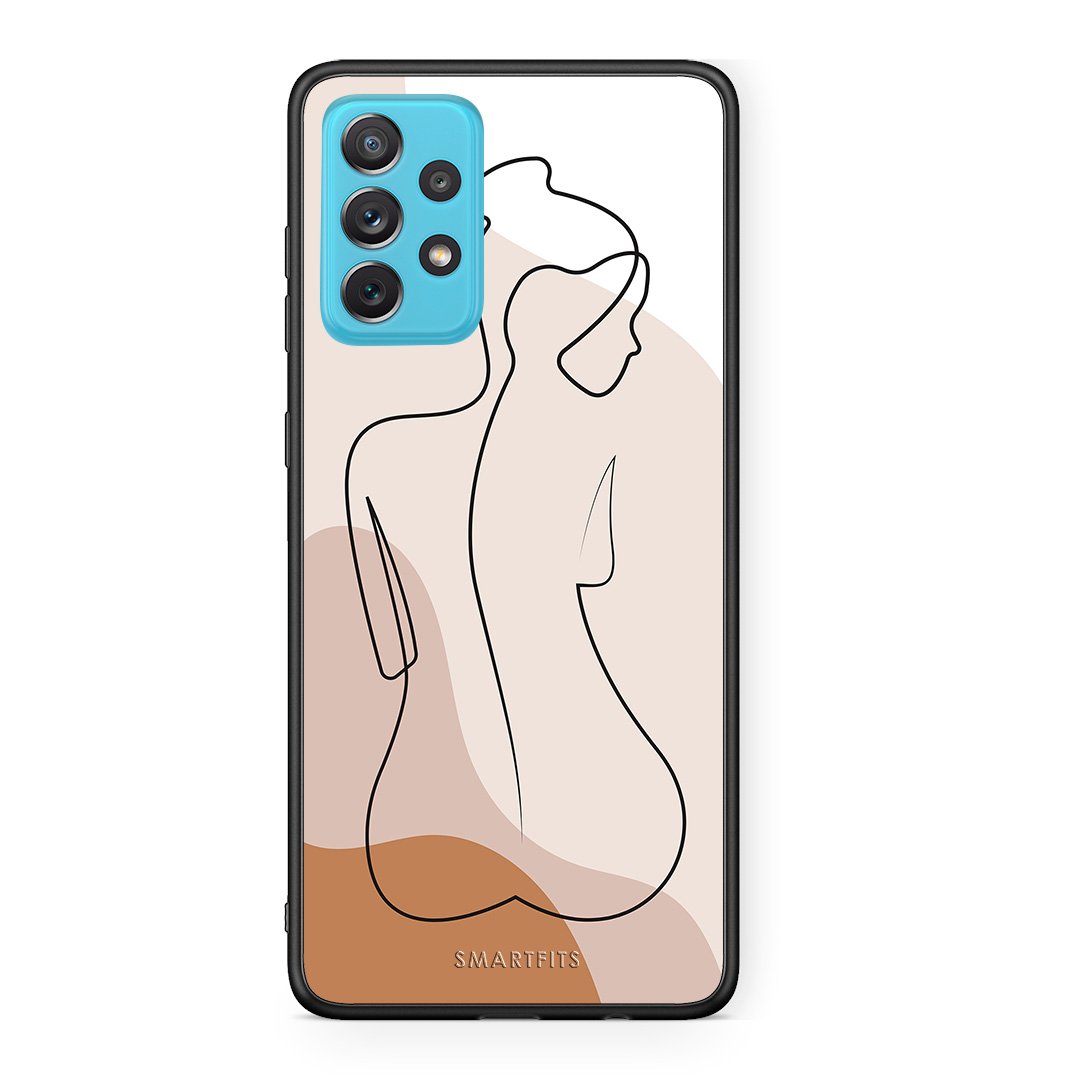 Samsung A72 LineArt Woman θήκη από τη Smartfits με σχέδιο στο πίσω μέρος και μαύρο περίβλημα | Smartphone case with colorful back and black bezels by Smartfits