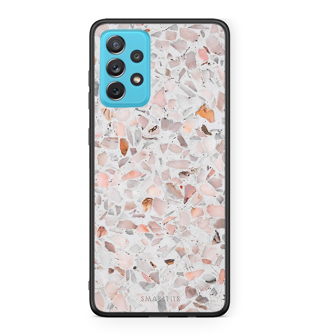 Samsung A72 Marble Terrazzo θήκη από τη Smartfits με σχέδιο στο πίσω μέρος και μαύρο περίβλημα | Smartphone case with colorful back and black bezels by Smartfits