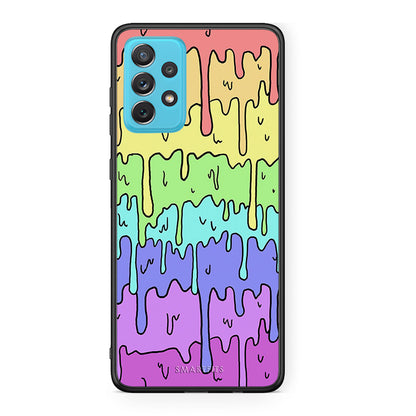 Samsung A72 Melting Rainbow θήκη από τη Smartfits με σχέδιο στο πίσω μέρος και μαύρο περίβλημα | Smartphone case with colorful back and black bezels by Smartfits