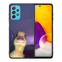 Thumbnail for Θήκη Samsung A72 Meme Duck από τη Smartfits με σχέδιο στο πίσω μέρος και μαύρο περίβλημα | Samsung A72 Meme Duck case with colorful back and black bezels