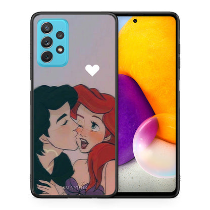 Θήκη Αγίου Βαλεντίνου Samsung A72 Mermaid Love από τη Smartfits με σχέδιο στο πίσω μέρος και μαύρο περίβλημα | Samsung A72 Mermaid Love case with colorful back and black bezels
