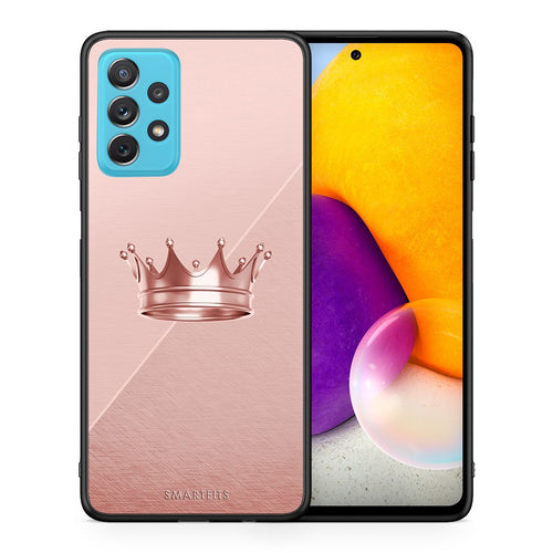 Θήκη Samsung A72 Crown Minimal από τη Smartfits με σχέδιο στο πίσω μέρος και μαύρο περίβλημα | Samsung A72 Crown Minimal case with colorful back and black bezels