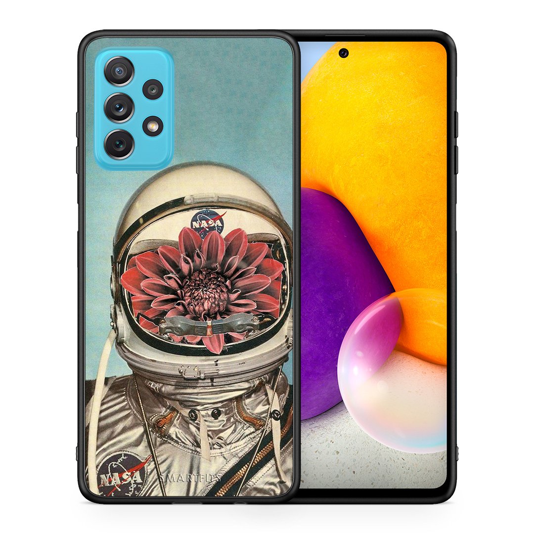 Θήκη Samsung A72 Nasa Bloom από τη Smartfits με σχέδιο στο πίσω μέρος και μαύρο περίβλημα | Samsung A72 Nasa Bloom case with colorful back and black bezels