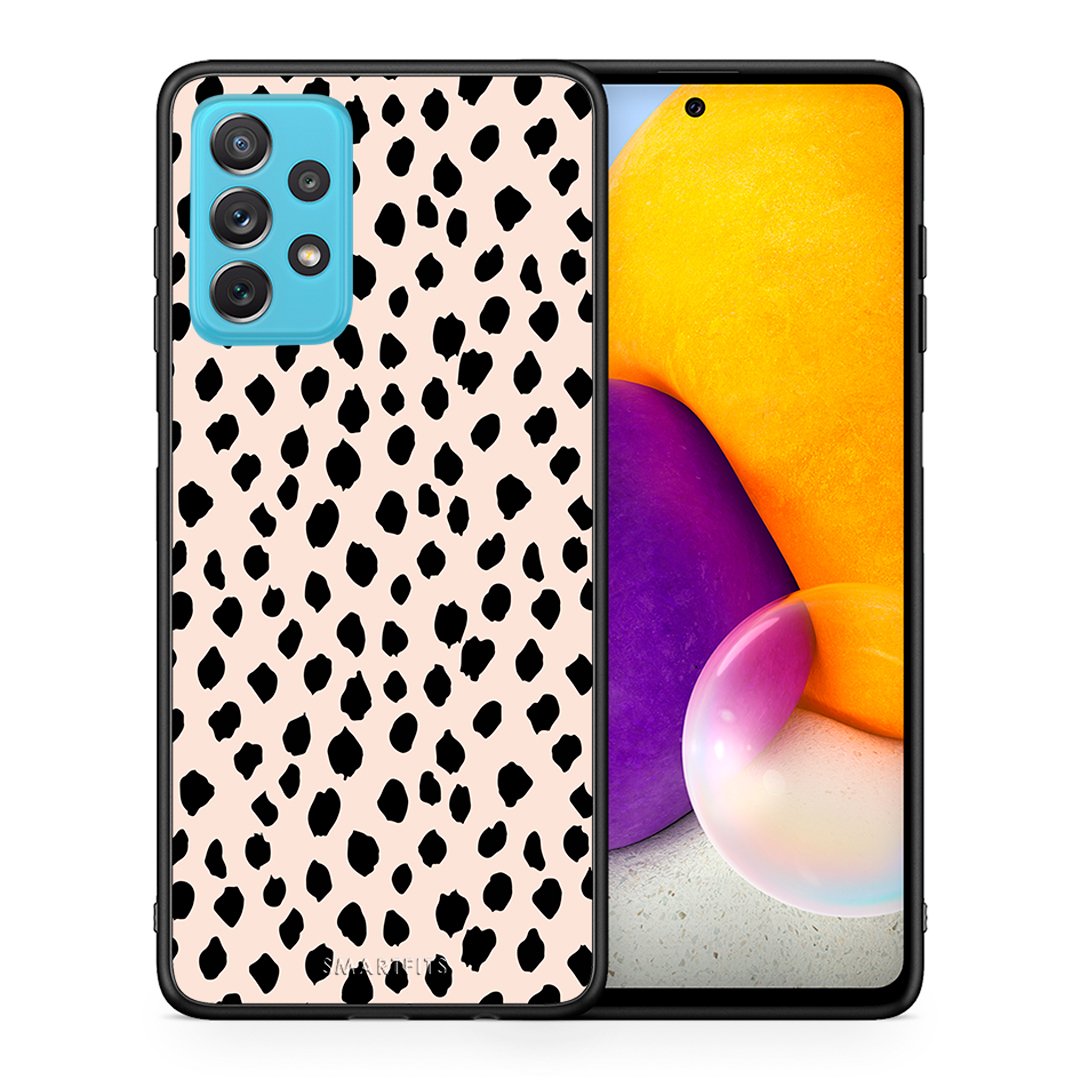 Θήκη Samsung A72 New Polka Dots από τη Smartfits με σχέδιο στο πίσω μέρος και μαύρο περίβλημα | Samsung A72 New Polka Dots case with colorful back and black bezels