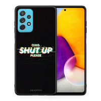Thumbnail for Θήκη Samsung A72 OMG ShutUp από τη Smartfits με σχέδιο στο πίσω μέρος και μαύρο περίβλημα | Samsung A72 OMG ShutUp case with colorful back and black bezels