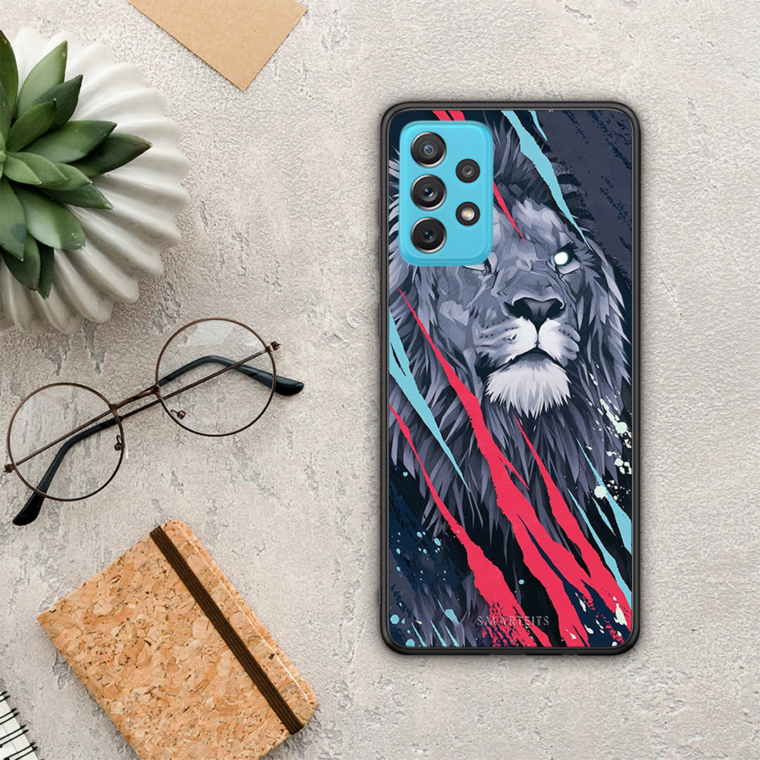 PopArt Lion Designer - Samsung Galaxy A72 θήκη