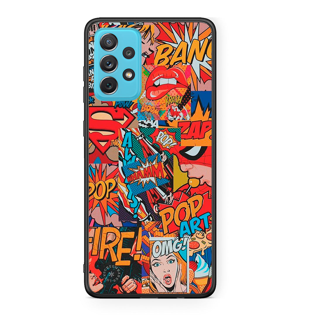 Samsung A72 PopArt OMG θήκη από τη Smartfits με σχέδιο στο πίσω μέρος και μαύρο περίβλημα | Smartphone case with colorful back and black bezels by Smartfits