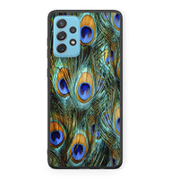 Thumbnail for Samsung A72 Real Peacock Feathers θήκη από τη Smartfits με σχέδιο στο πίσω μέρος και μαύρο περίβλημα | Smartphone case with colorful back and black bezels by Smartfits