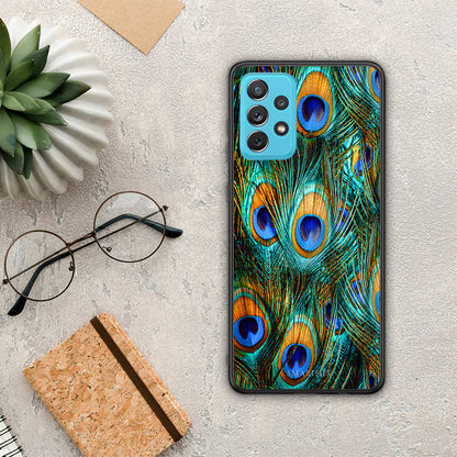Real Peacock Feathers - Samsung Galaxy A72 θήκη