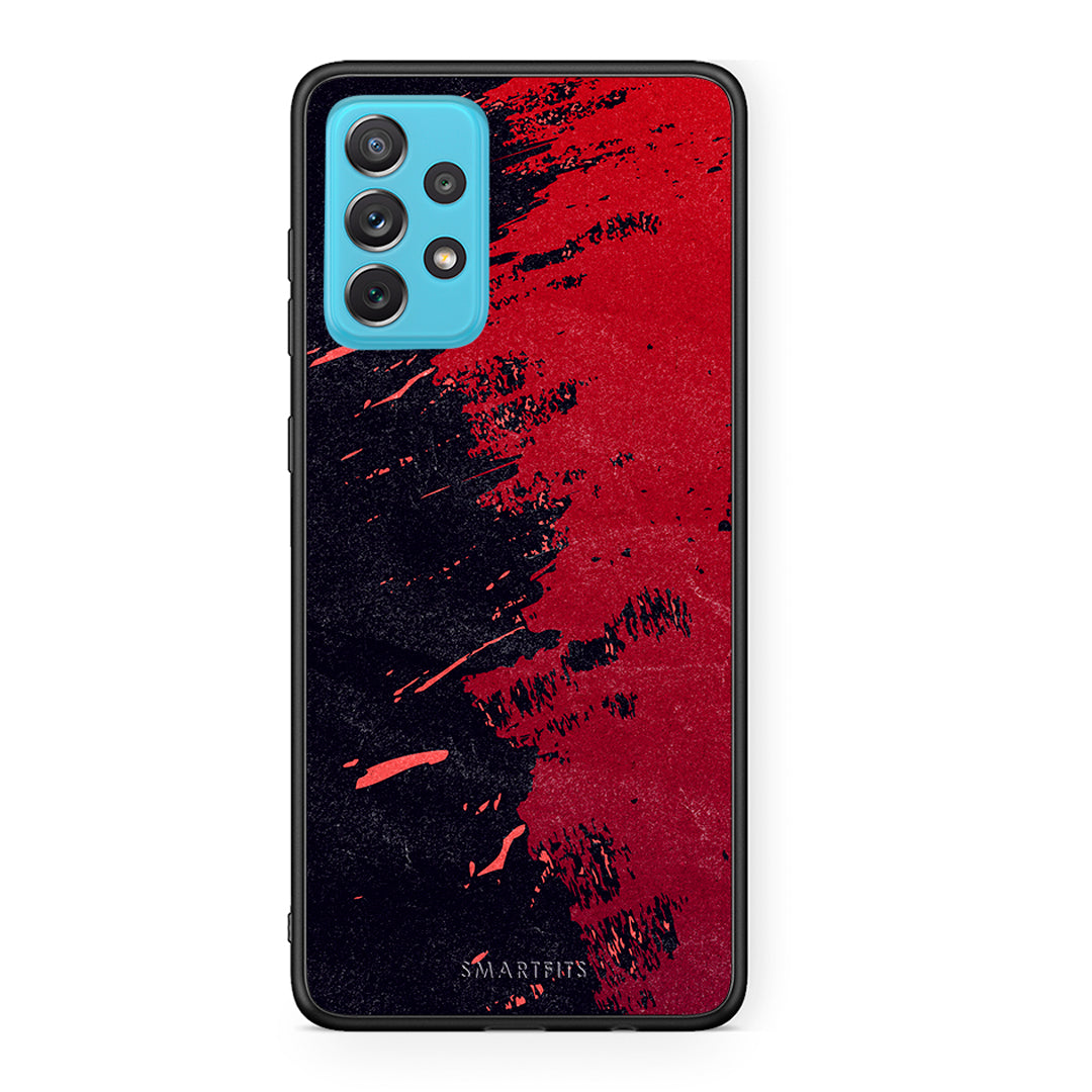 Samsung A72 Red Paint Θήκη Αγίου Βαλεντίνου από τη Smartfits με σχέδιο στο πίσω μέρος και μαύρο περίβλημα | Smartphone case with colorful back and black bezels by Smartfits