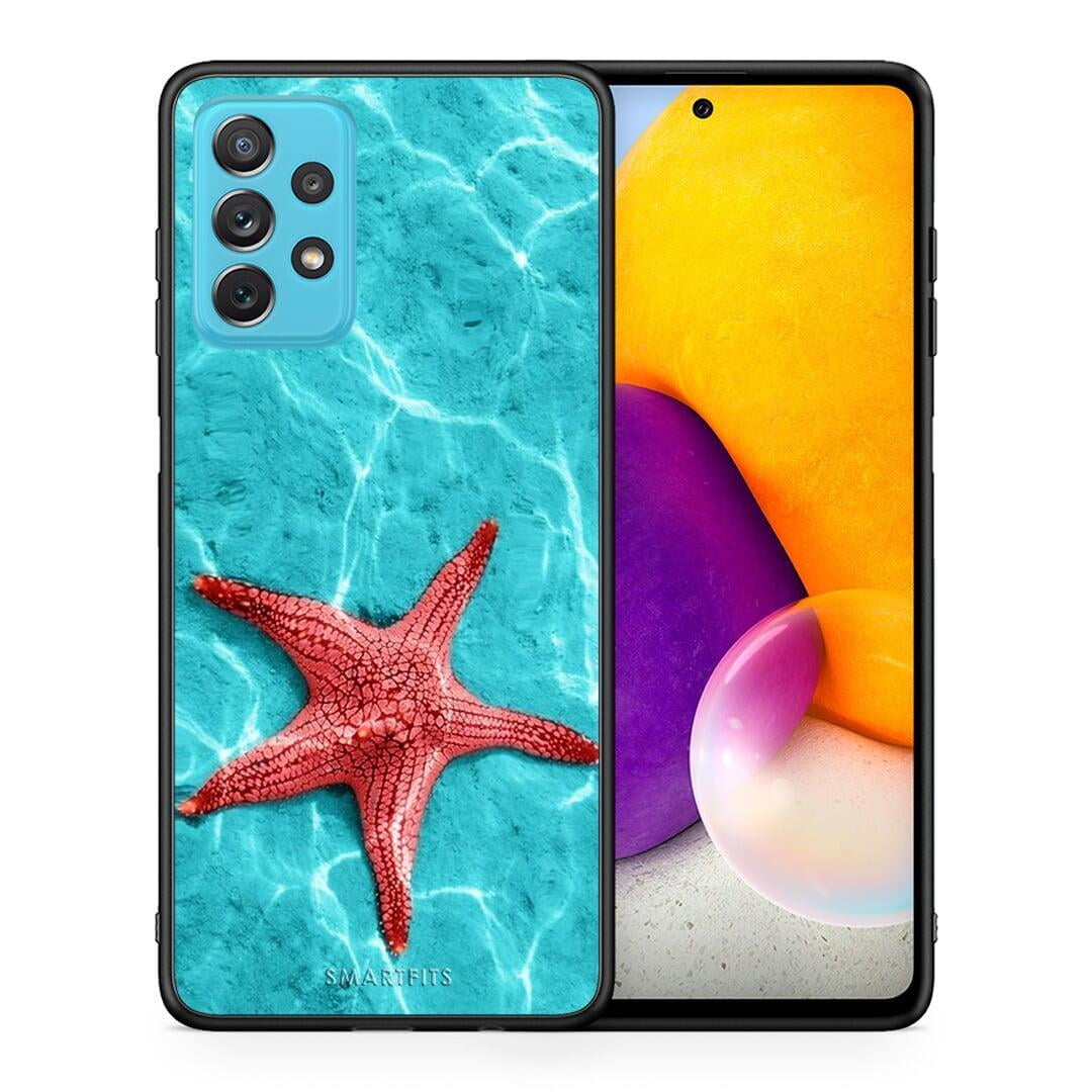 Θήκη Samsung A72 Red Starfish από τη Smartfits με σχέδιο στο πίσω μέρος και μαύρο περίβλημα | Samsung A72 Red Starfish case with colorful back and black bezels