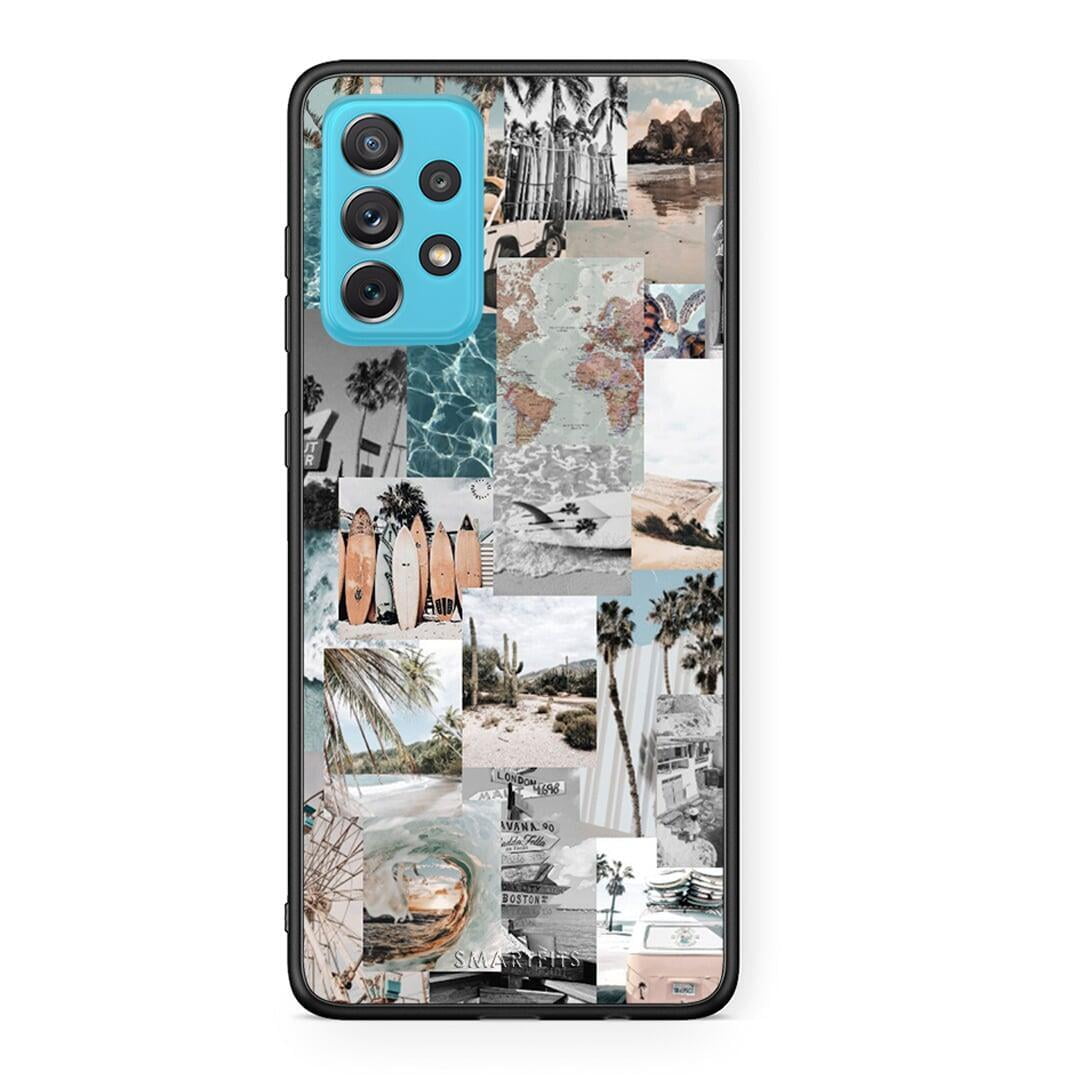 Samsung A72 Retro Beach Life Θήκη από τη Smartfits με σχέδιο στο πίσω μέρος και μαύρο περίβλημα | Smartphone case with colorful back and black bezels by Smartfits