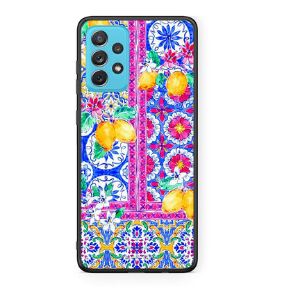 Samsung A72 Retro Spring θήκη από τη Smartfits με σχέδιο στο πίσω μέρος και μαύρο περίβλημα | Smartphone case with colorful back and black bezels by Smartfits