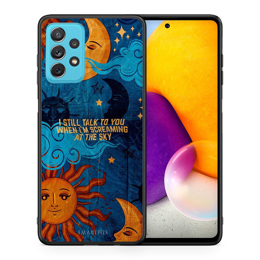 Θήκη Samsung A72 Screaming Sky από τη Smartfits με σχέδιο στο πίσω μέρος και μαύρο περίβλημα | Samsung A72 Screaming Sky case with colorful back and black bezels