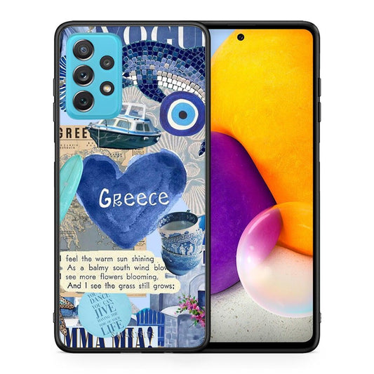 Θήκη Samsung A72 Summer In Greece από τη Smartfits με σχέδιο στο πίσω μέρος και μαύρο περίβλημα | Samsung A72 Summer In Greece case with colorful back and black bezels