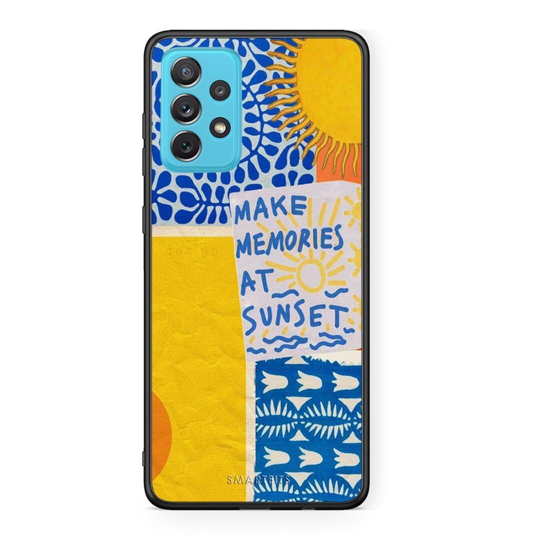 Samsung A72 Sunset Memories Θήκη από τη Smartfits με σχέδιο στο πίσω μέρος και μαύρο περίβλημα | Smartphone case with colorful back and black bezels by Smartfits