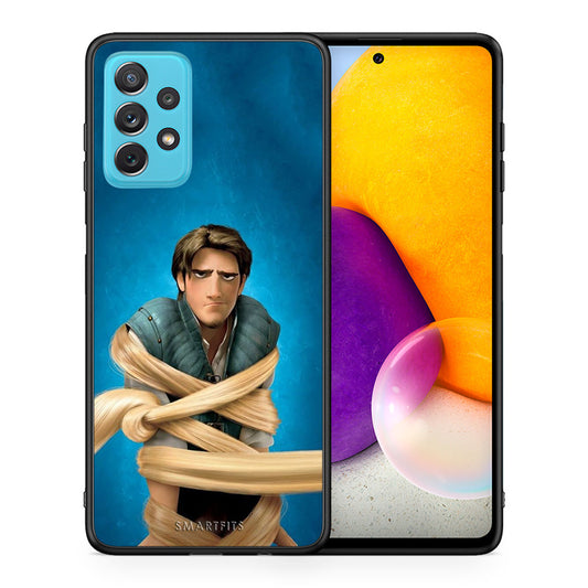 Θήκη Αγίου Βαλεντίνου Samsung A72 Tangled 1 από τη Smartfits με σχέδιο στο πίσω μέρος και μαύρο περίβλημα | Samsung A72 Tangled 1 case with colorful back and black bezels