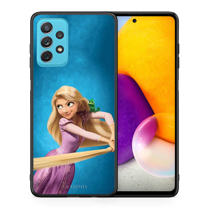 Θήκη Αγίου Βαλεντίνου Samsung A72 Tangled 2 από τη Smartfits με σχέδιο στο πίσω μέρος και μαύρο περίβλημα | Samsung A72 Tangled 2 case with colorful back and black bezels